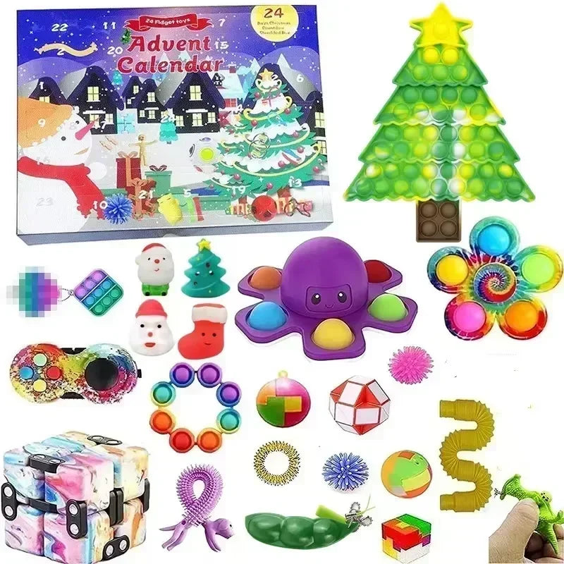 2025 Christmas Advent Calendar Gift Box for Girl Kids DIY Jewelry Hairpin Toy 24Days Countdown Calendar New Year Christmas Gifts