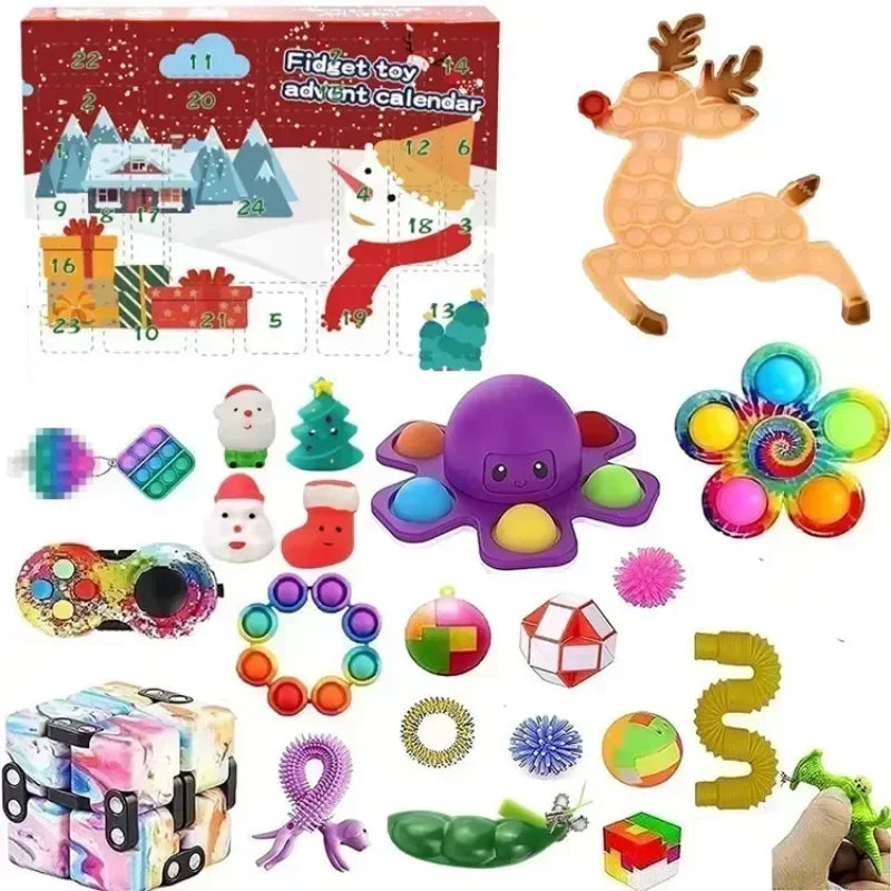 2025 Christmas Advent Calendar Gift Box for Girl Kids DIY Jewelry Hairpin Toy 24Days Countdown Calendar New Year Christmas Gifts